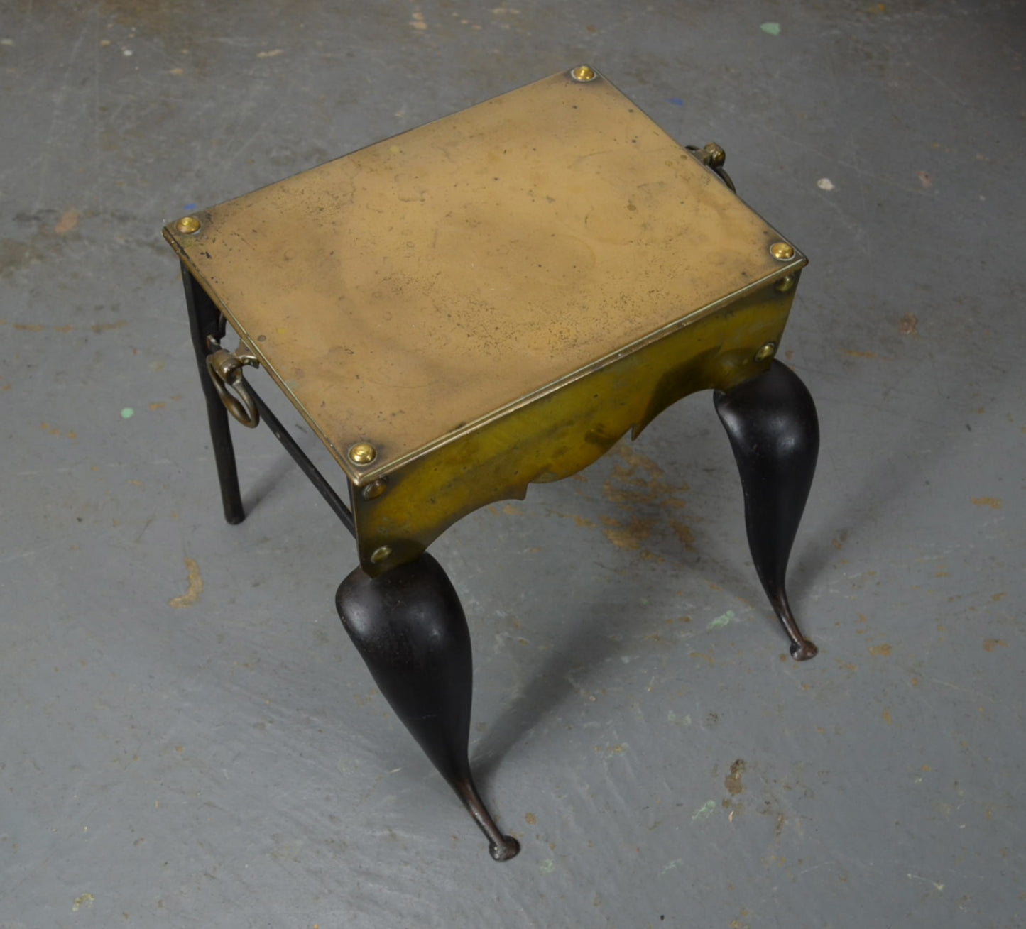 An Arts & Crafts Copper Club Fender With Georgian Footman