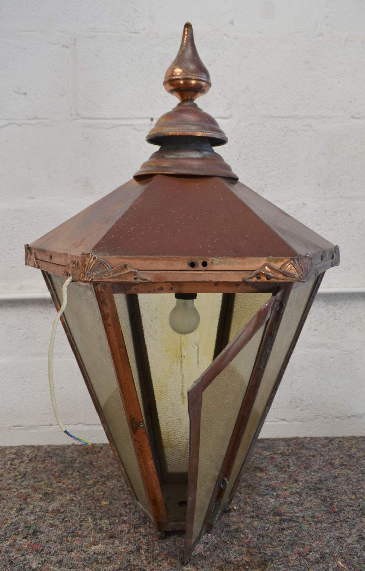 Large Victorian Style Copper Lantern