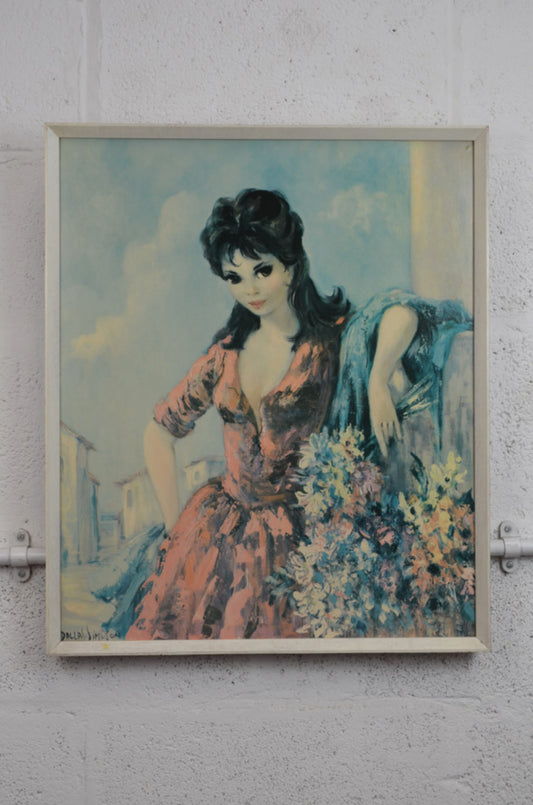 Original Vintage Colour Print - Flower Seller by Dallas-Simpson