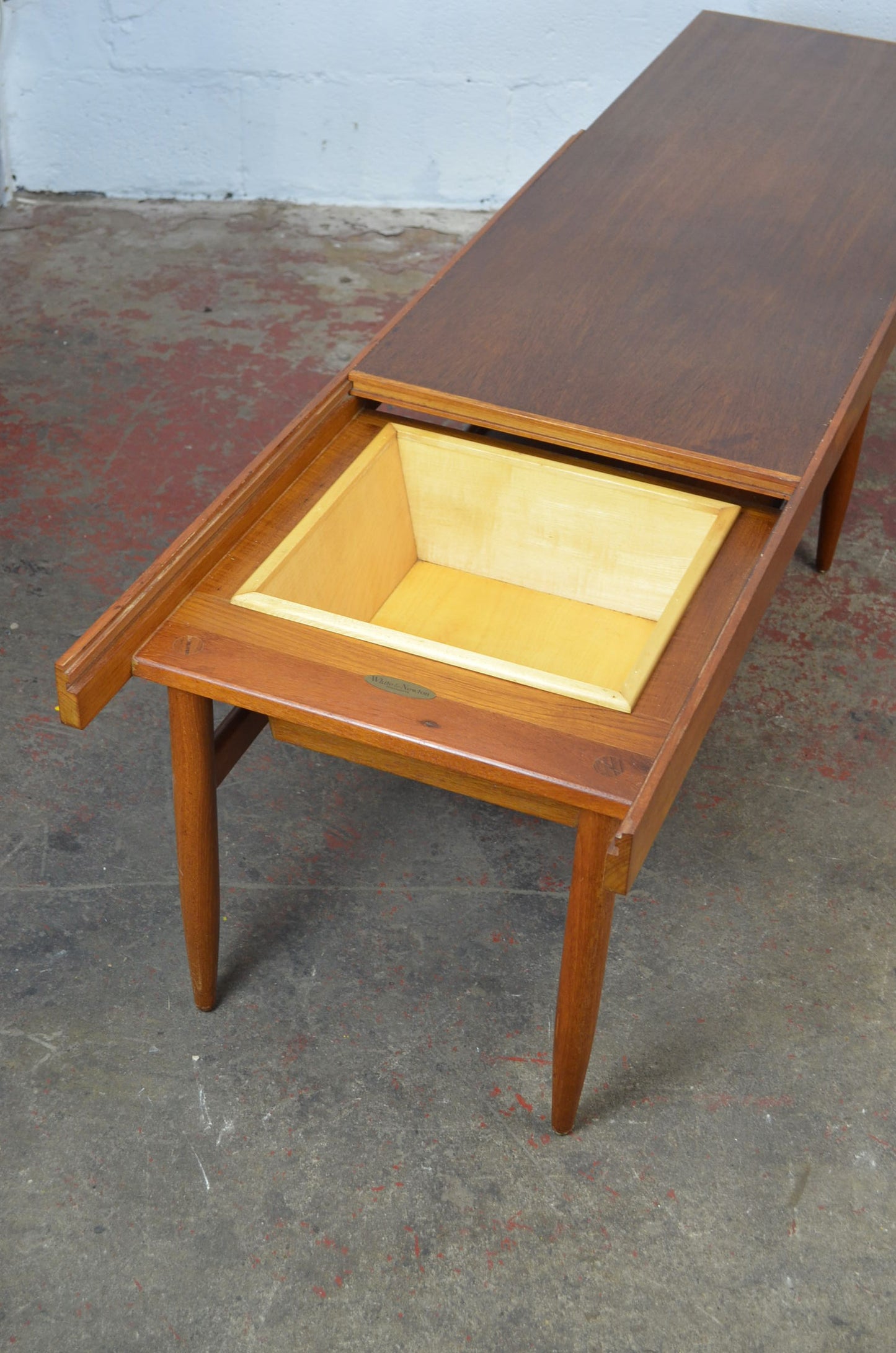 Mid Century WHITE & NEWTON Coffee Table (With Sliding Top)