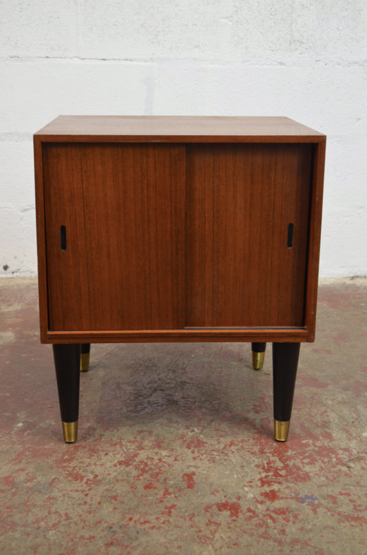 Vintage Mid Century Teak Record Cabinet