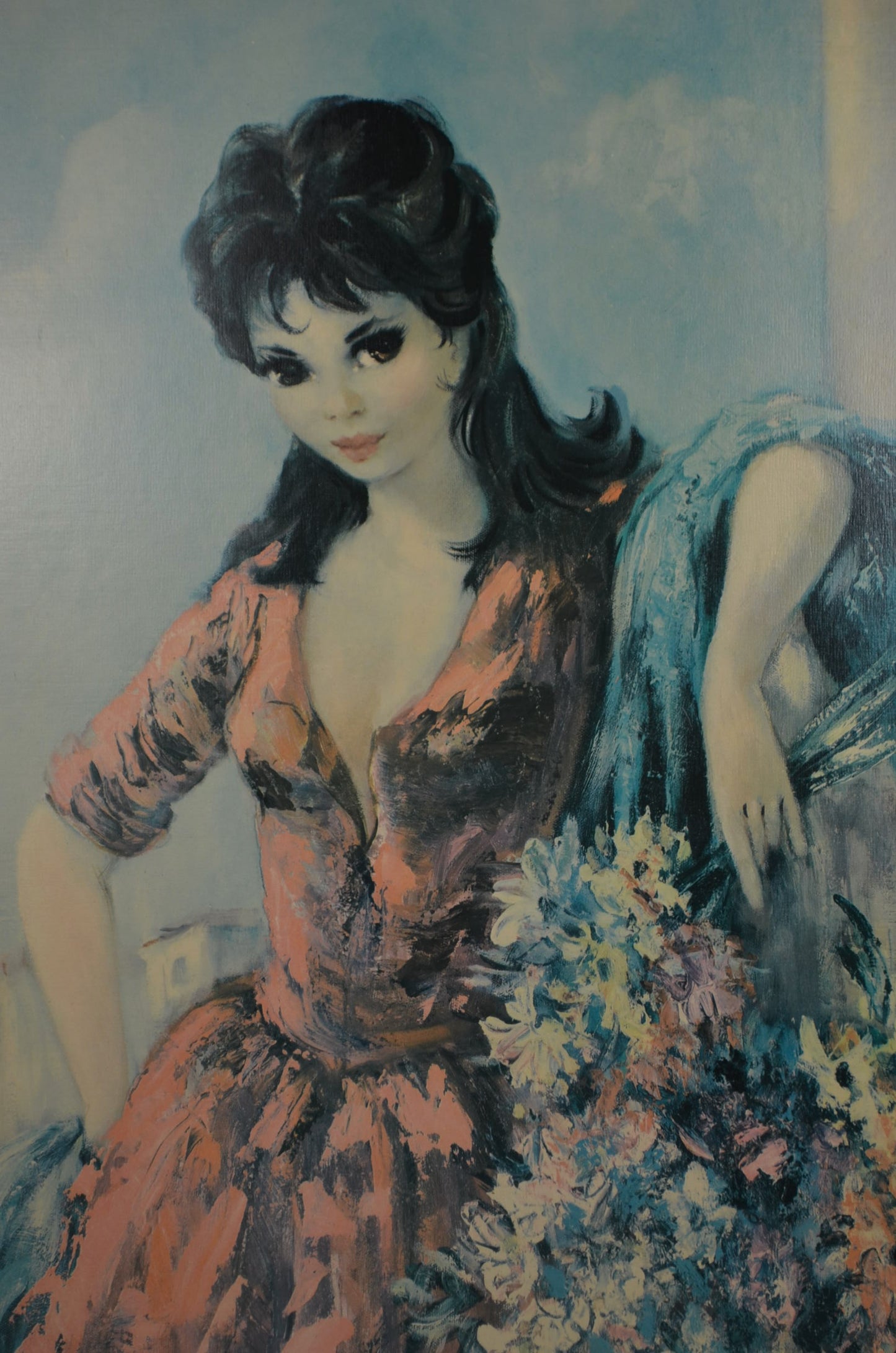 Original Vintage Colour Print - Flower Seller by Dallas-Simpson