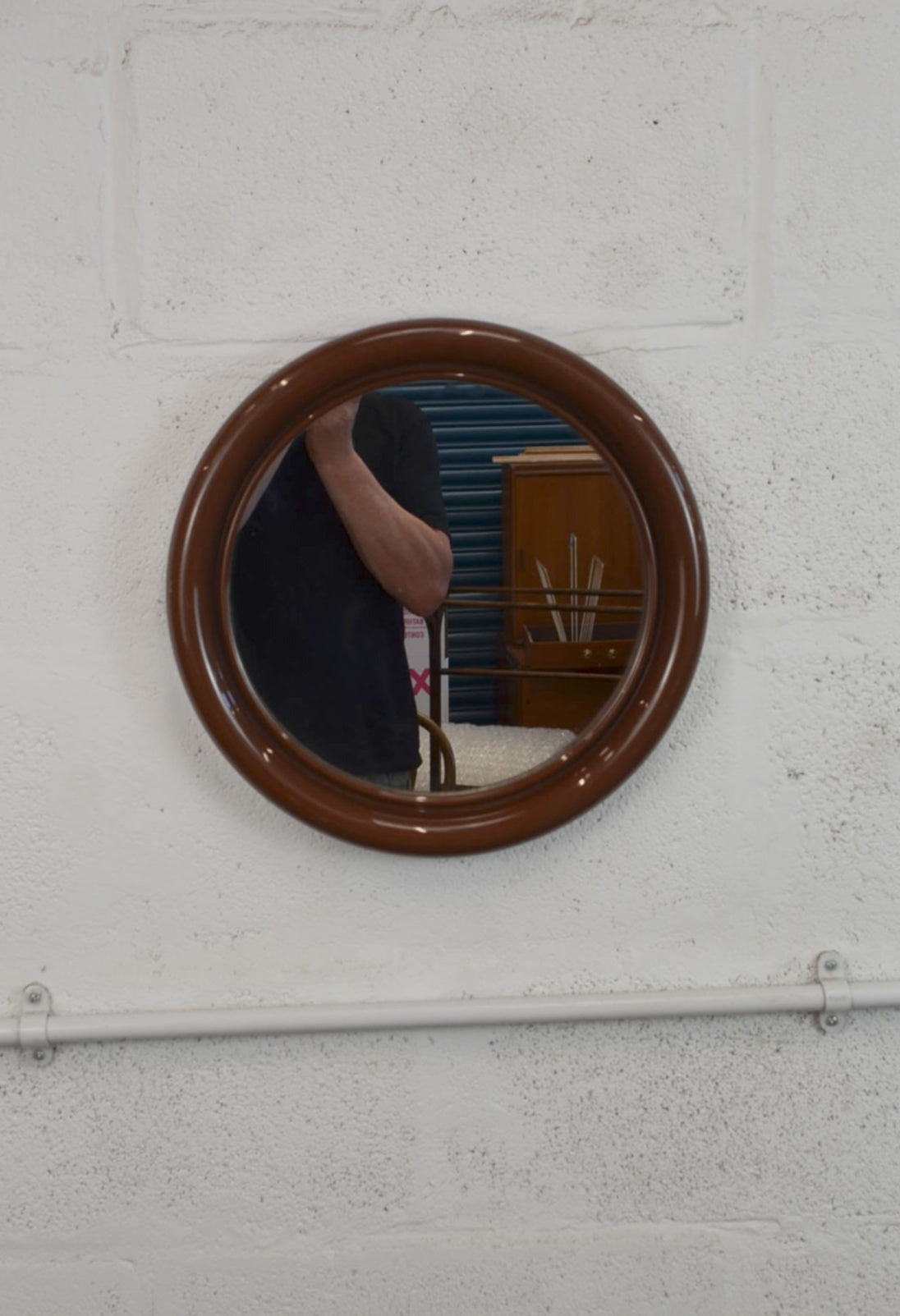Vintage Circular Wall Mirror by Crayonne