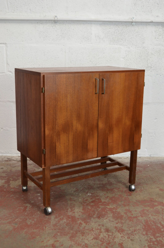 Vintage Mid Century Teak Record Cabinet