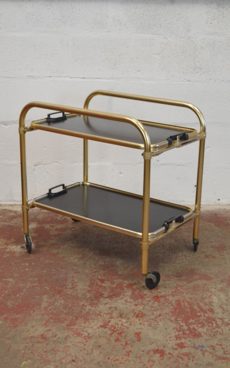Vintage Gold Trolley/Bar Cart By Lumium