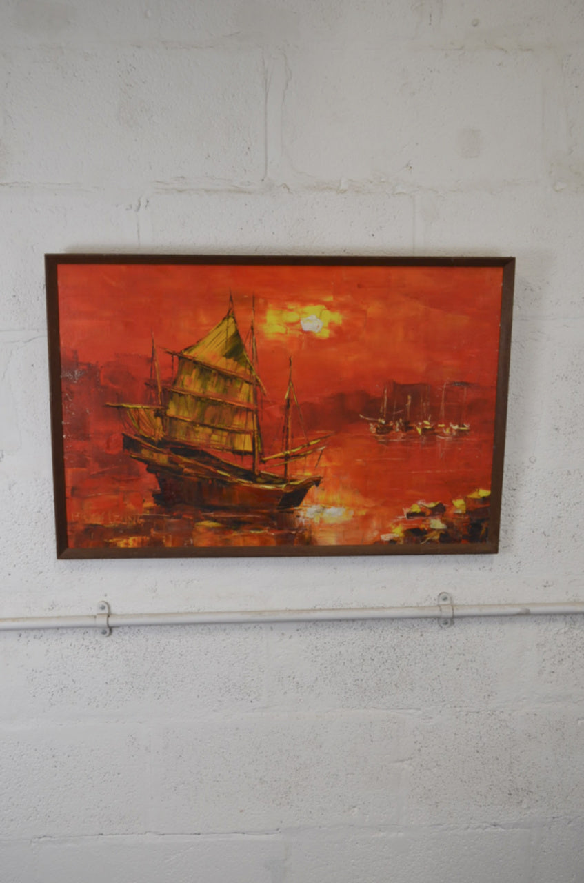 Vintage Seascape Oil On Board - Ricky Leung