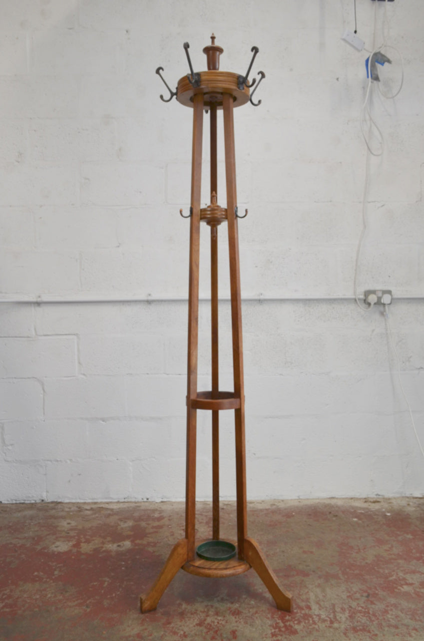 Edwardian Coat Stand With Umbrella Rack