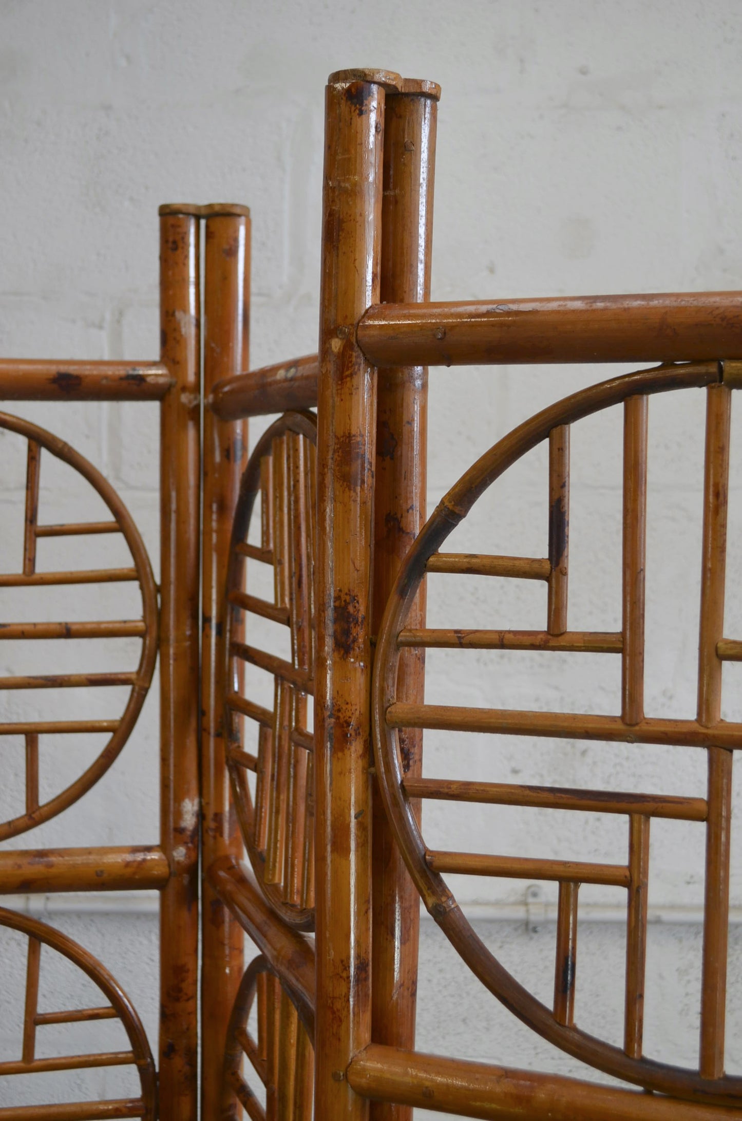 Vintage Bamboo Rattan Room Divider/Folding Screen