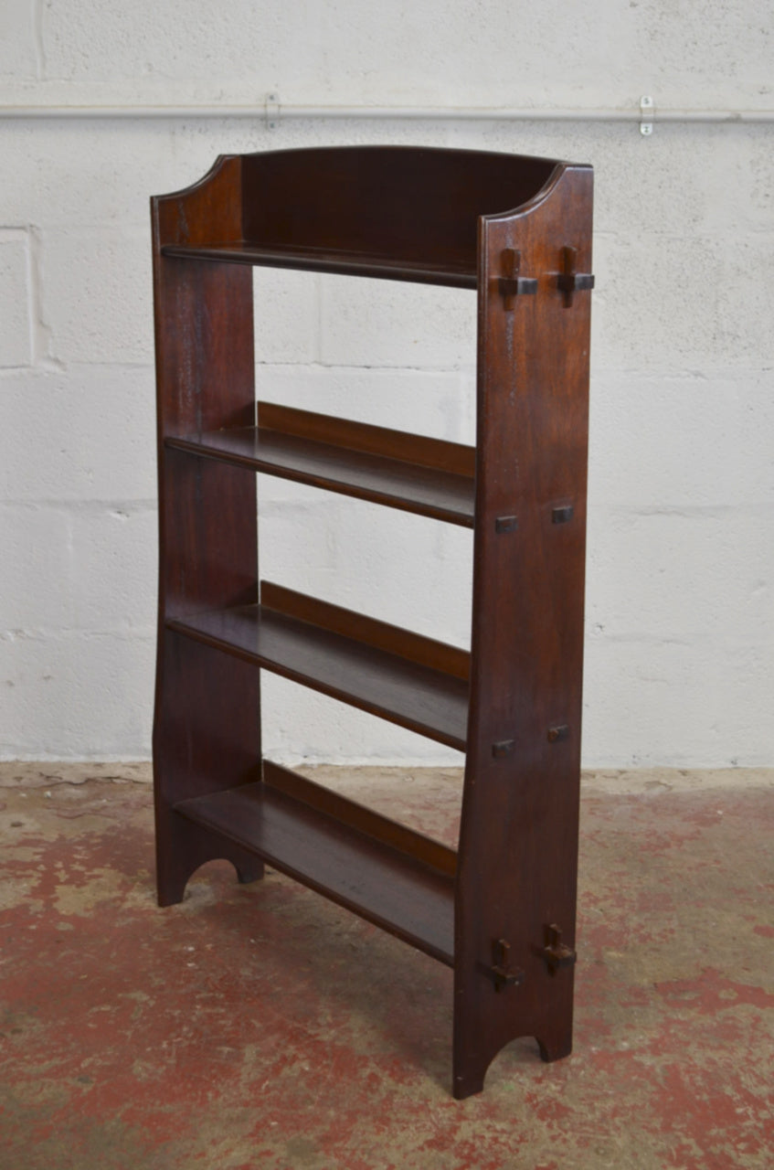 Arts & Crafts Inspired Mahogany Open Bookcase