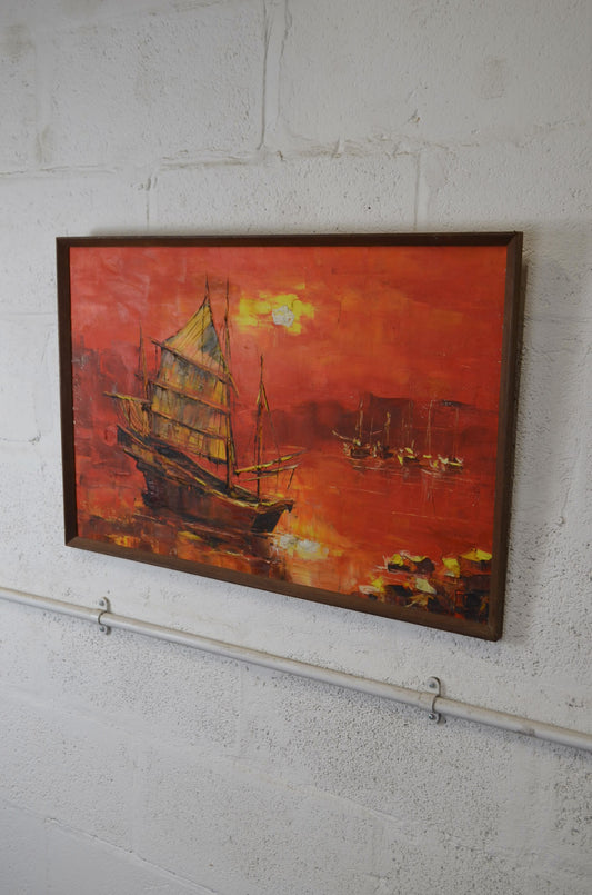 Vintage Seascape Oil On Board - Ricky Leung