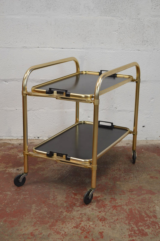 Vintage Gold Trolley/Bar Cart By Lumium