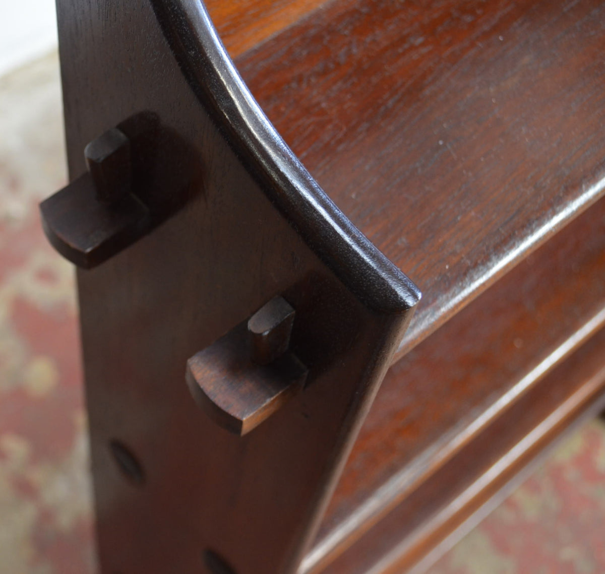 Arts & Crafts Inspired Mahogany Open Bookcase