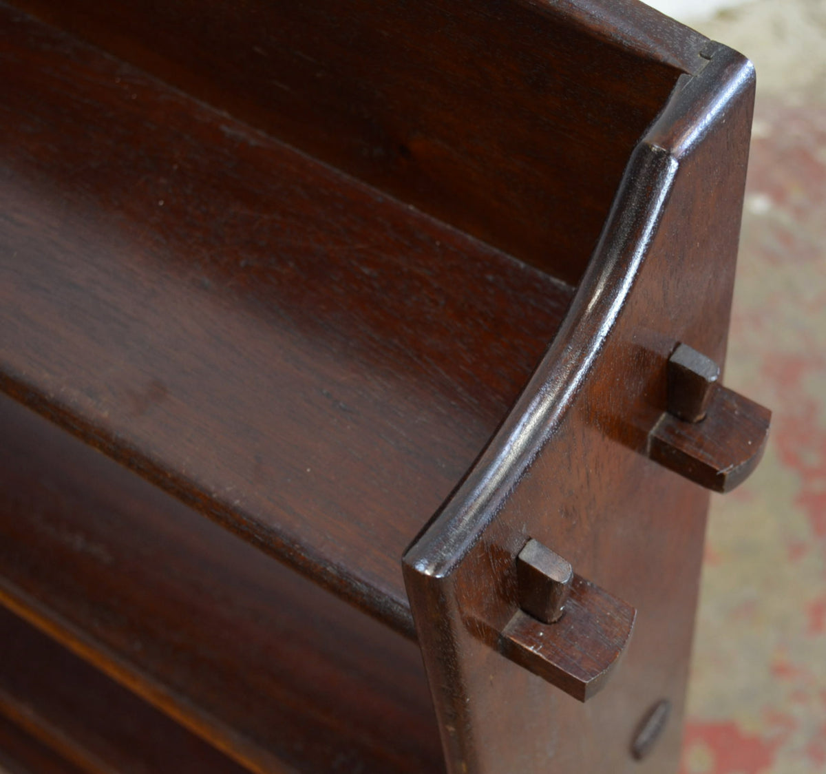 Arts & Crafts Inspired Mahogany Open Bookcase