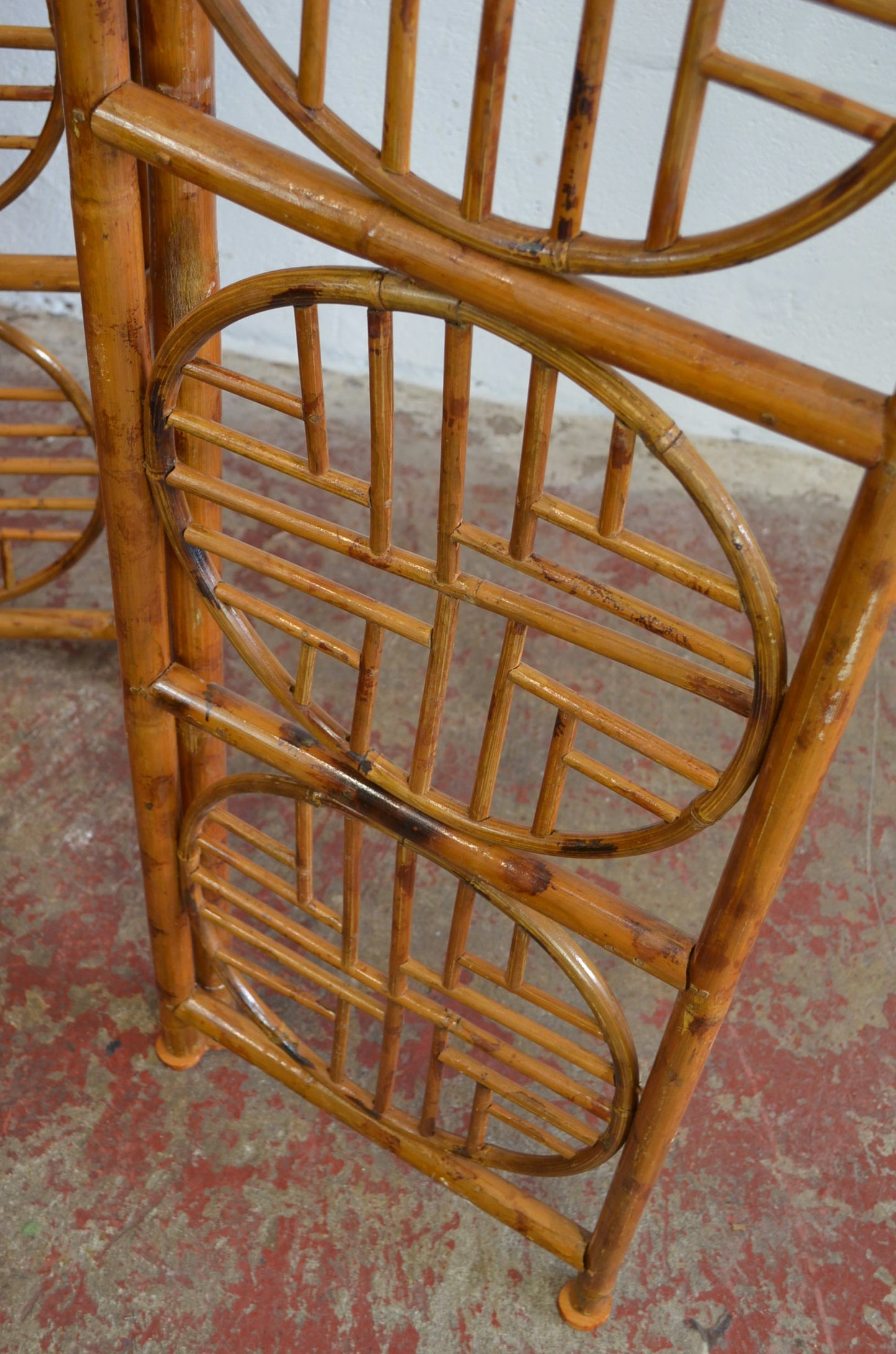 Vintage Bamboo Rattan Room Divider/Folding Screen