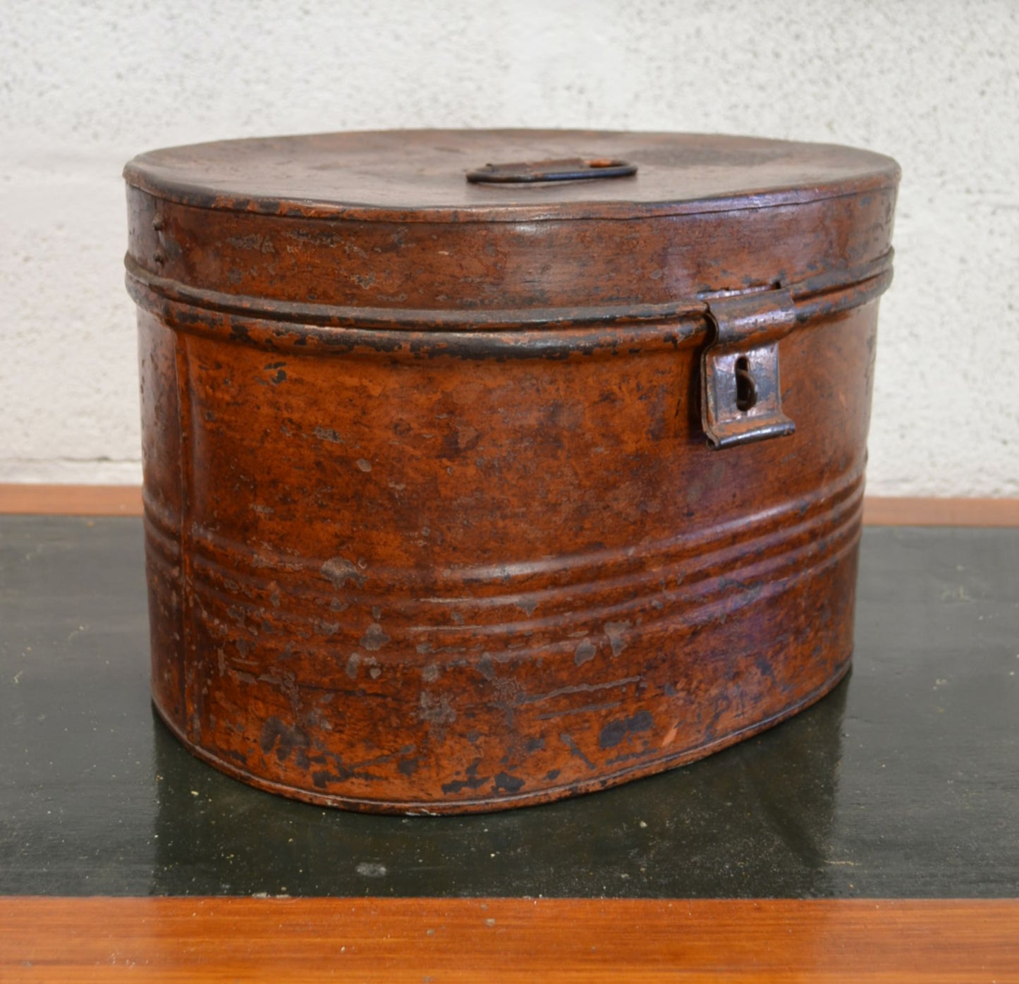 Early 20th Century Metal/Toleware Hat Box