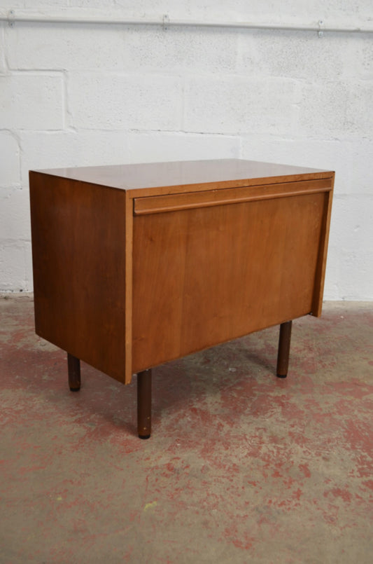 Vintage Mid Century Teak Record Cabinet