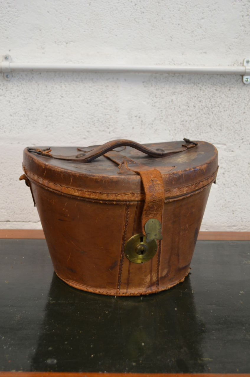 Early 20th Century Leather Hat Box