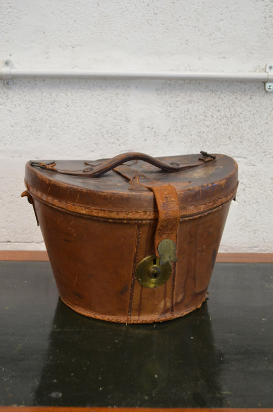 Early 20th Century Leather Hat Box