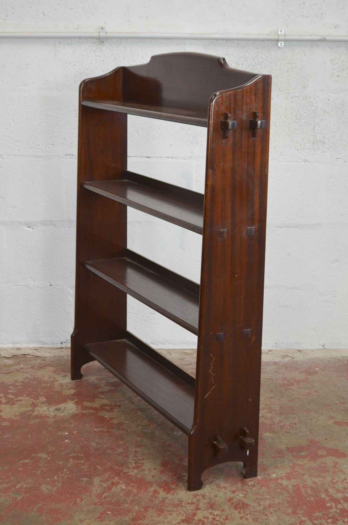 Arts & Crafts Inspired Mahogany Open Bookcase