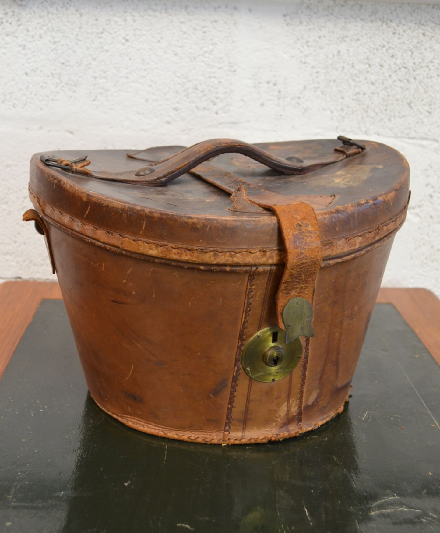 Early 20th Century Leather Hat Box