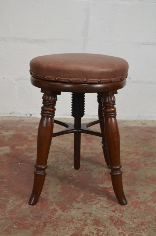 A Victorian Adjustable Piano Stool