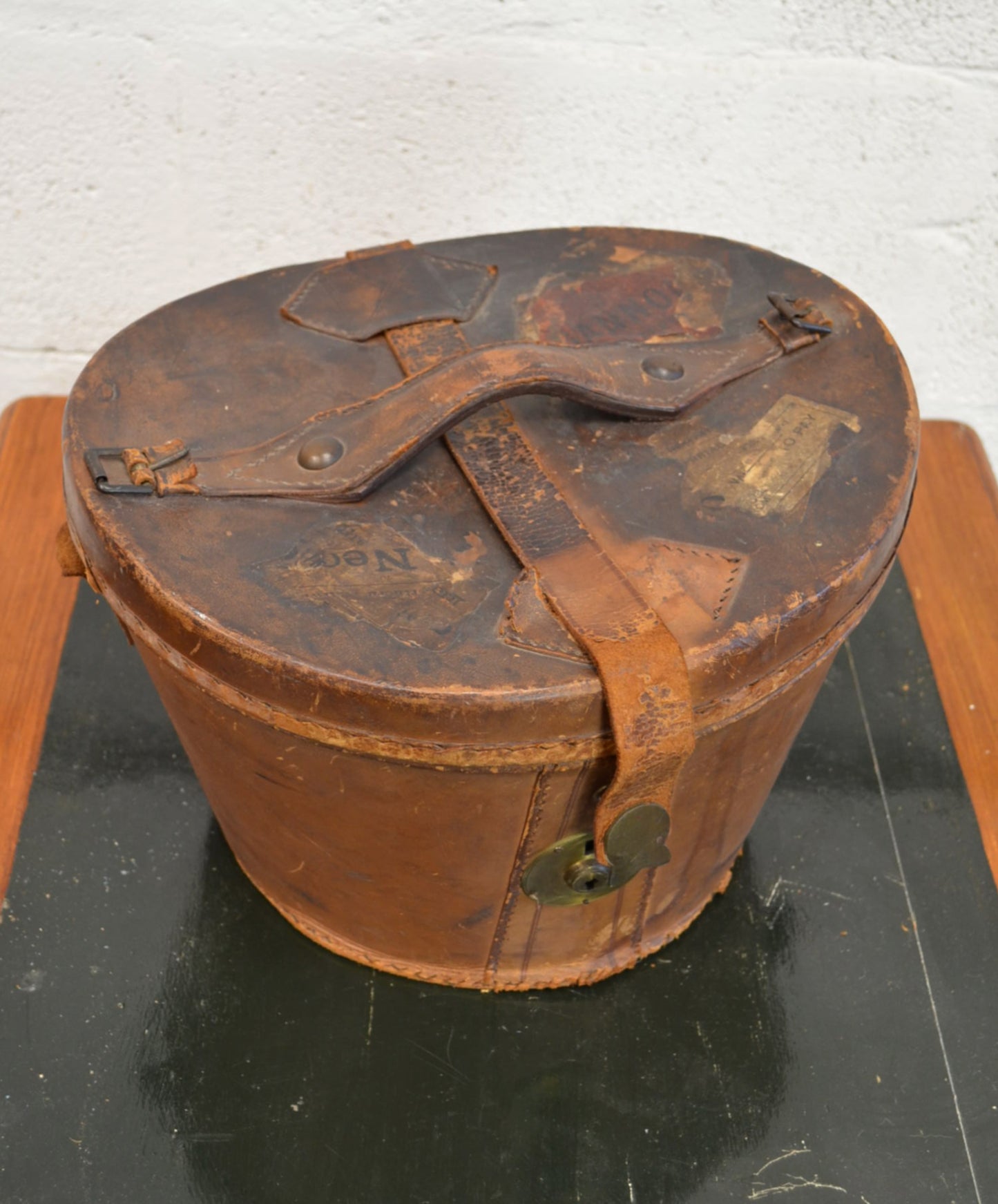 Early 20th Century Leather Hat Box