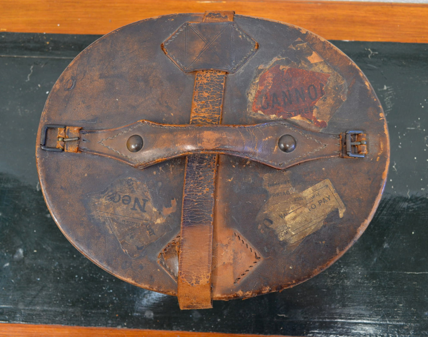 Early 20th Century Leather Hat Box
