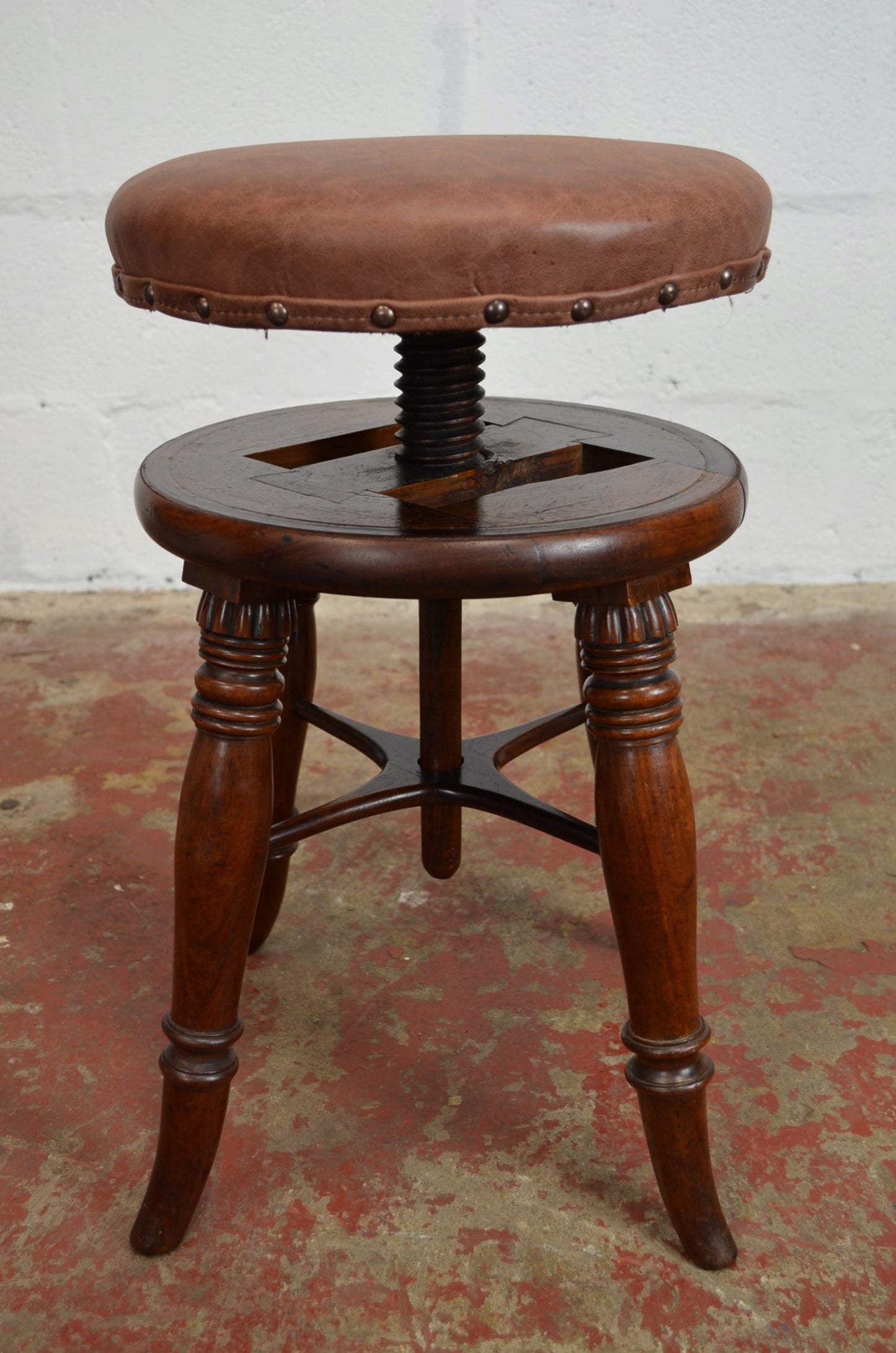 A Victorian Adjustable Piano Stool