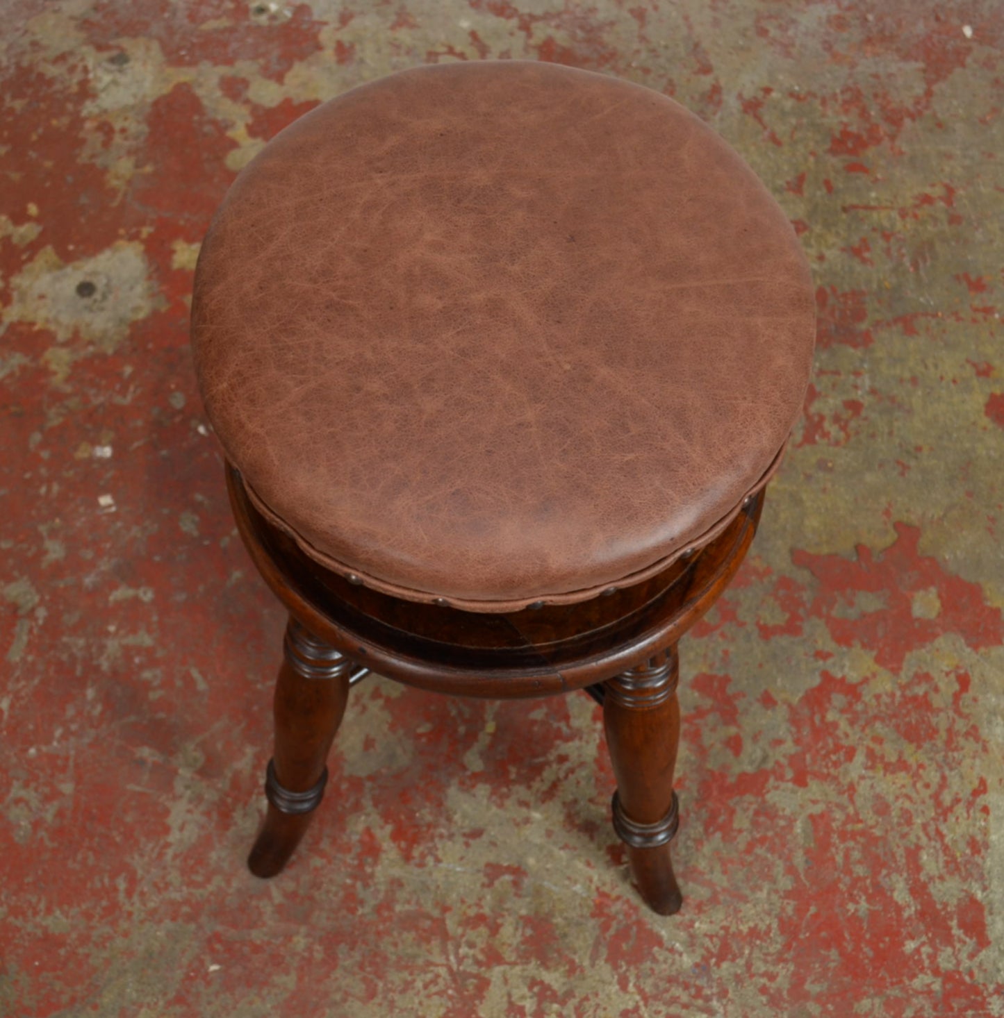 A Victorian Adjustable Piano Stool