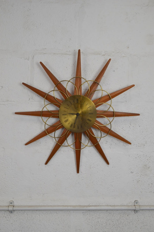 Vintage Paico Sunburst Wall Clock