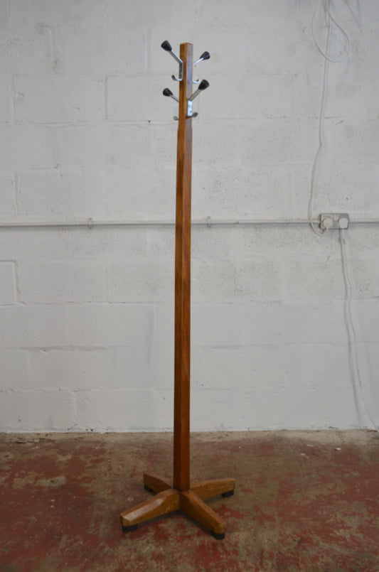 Vintage Industrial Oak Coat Stand