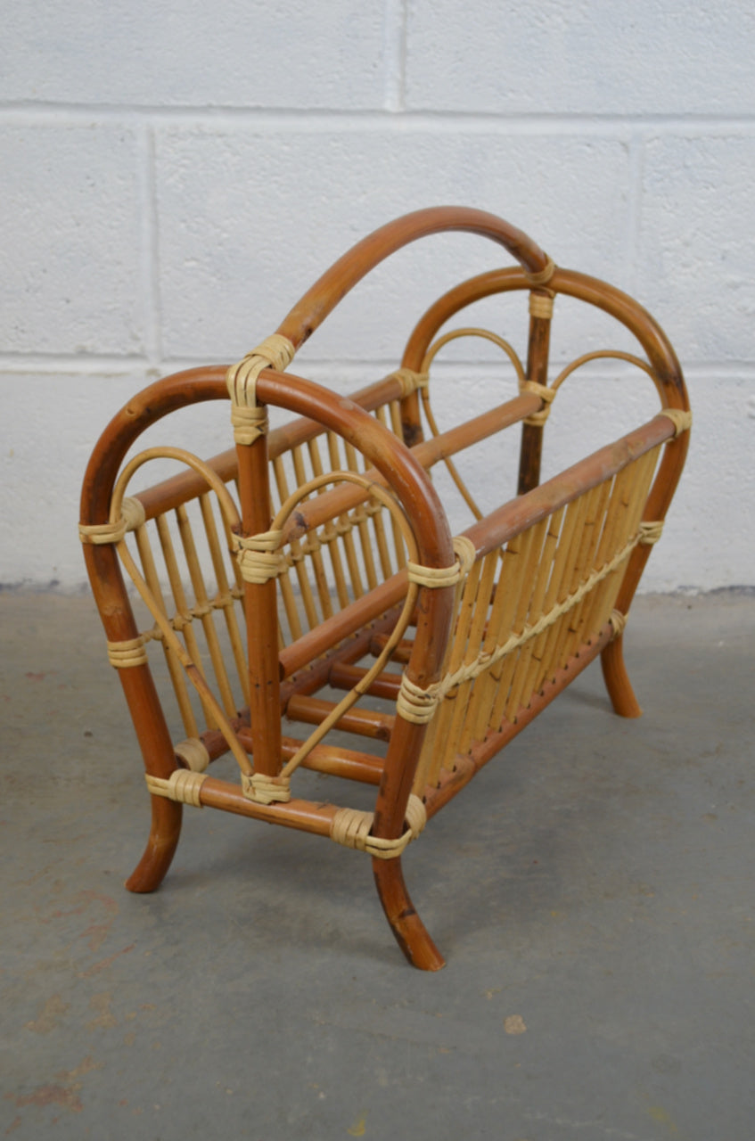 Vintage Bamboo Magazine Rack