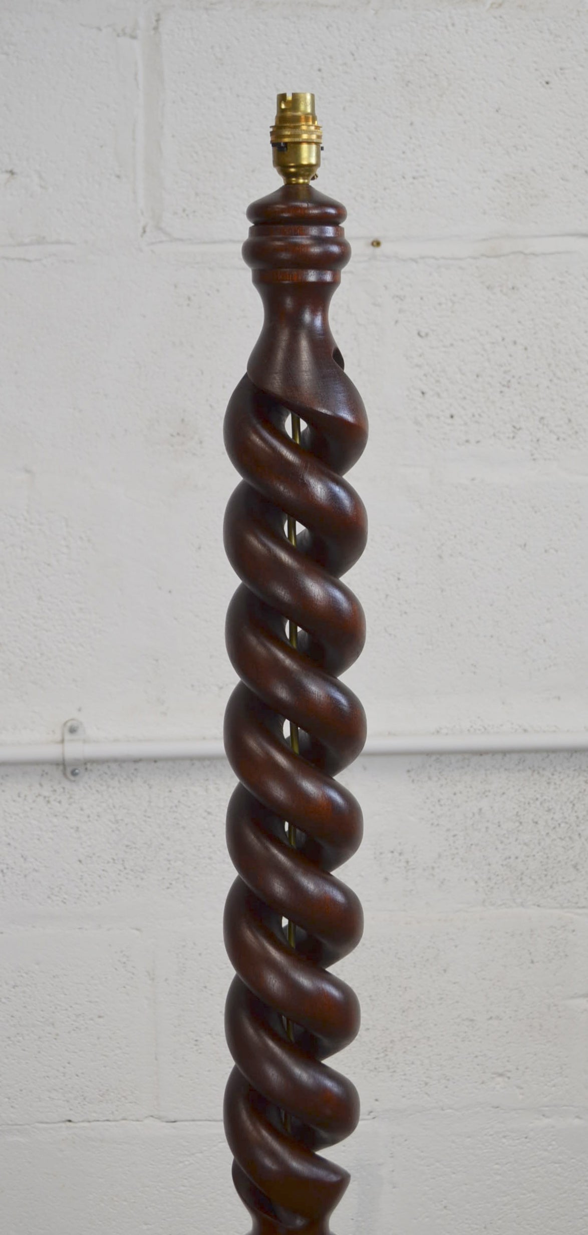 Vintage Mahogany Barley Twist Floor Lamp