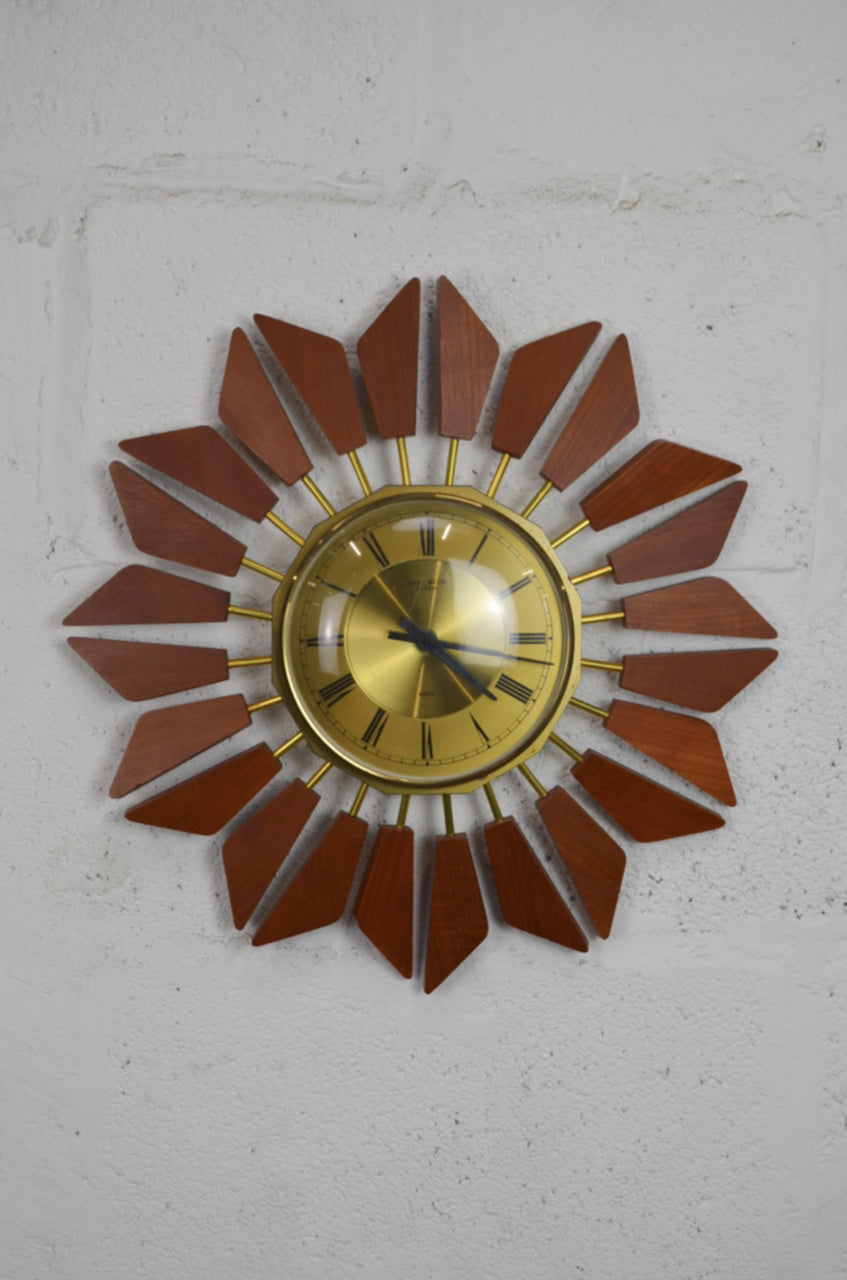 Vintage ANSTEY WILSON ENGLAND Sunburst Wall Clock