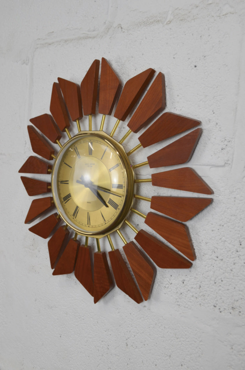 Vintage ANSTEY WILSON ENGLAND Sunburst Wall Clock