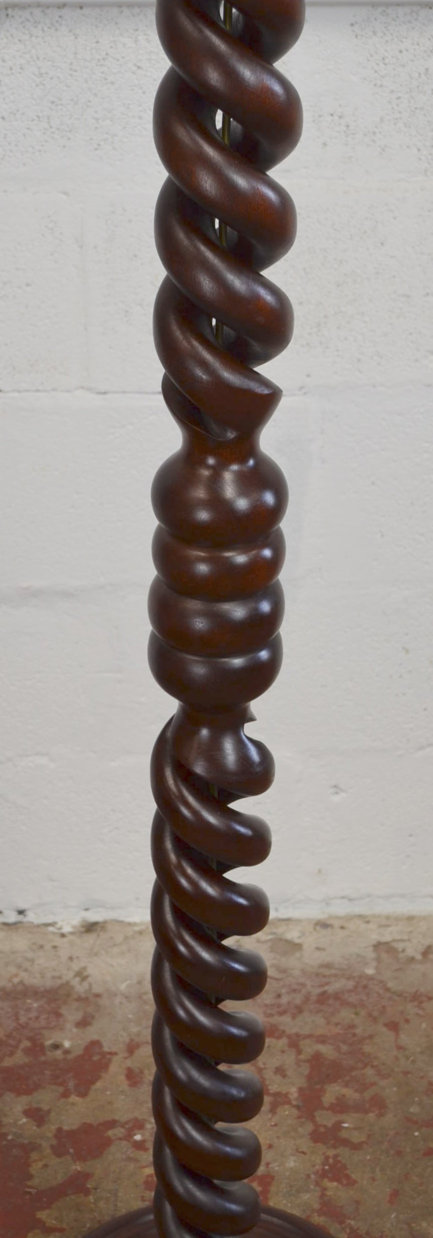 Vintage Mahogany Barley Twist Floor Lamp