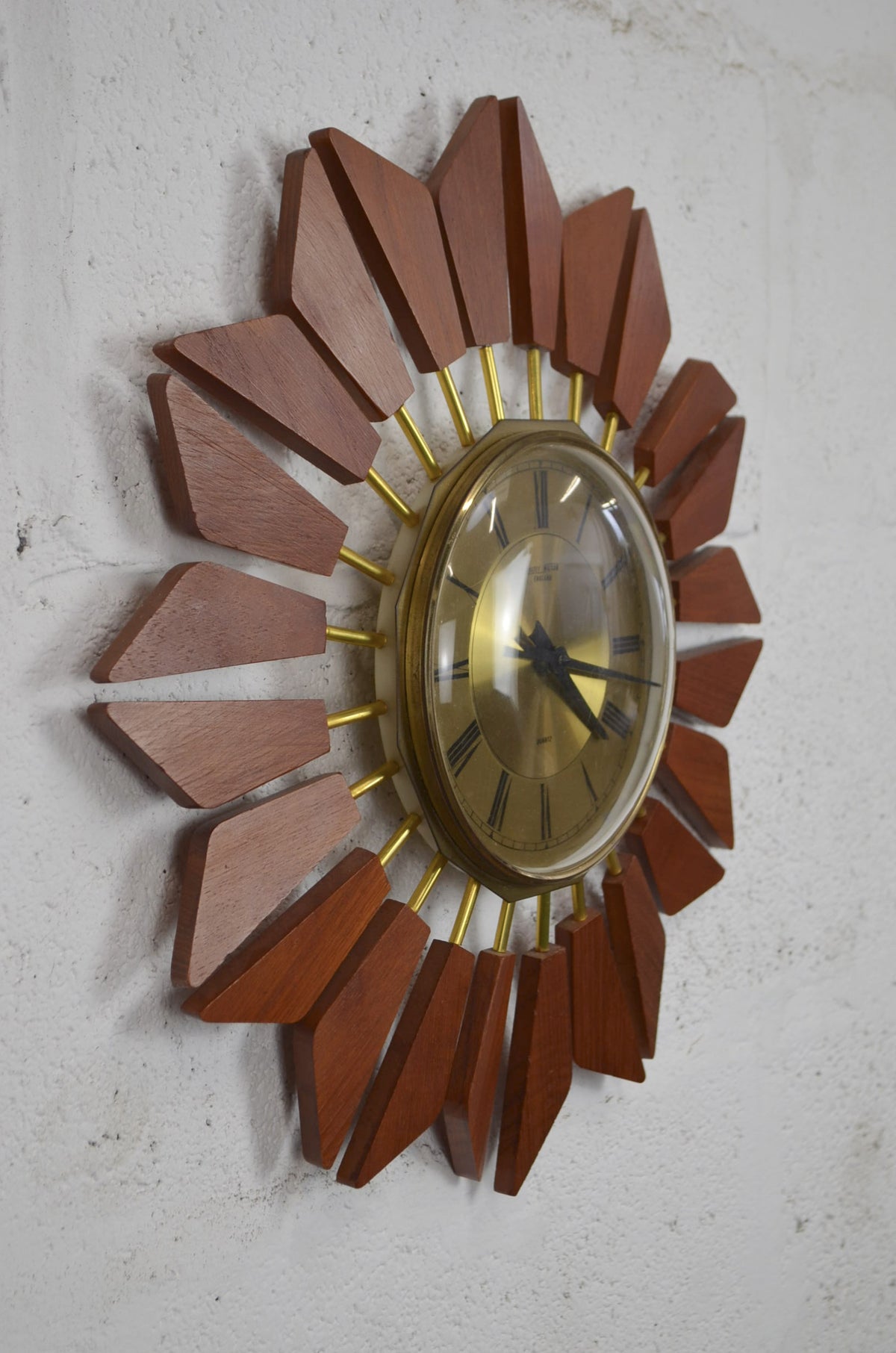 Vintage ANSTEY WILSON ENGLAND Sunburst Wall Clock