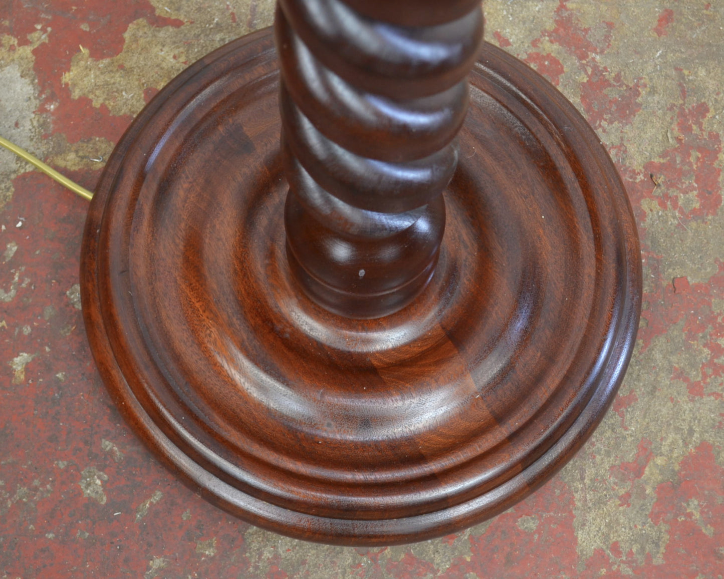 Vintage Mahogany Barley Twist Floor Lamp