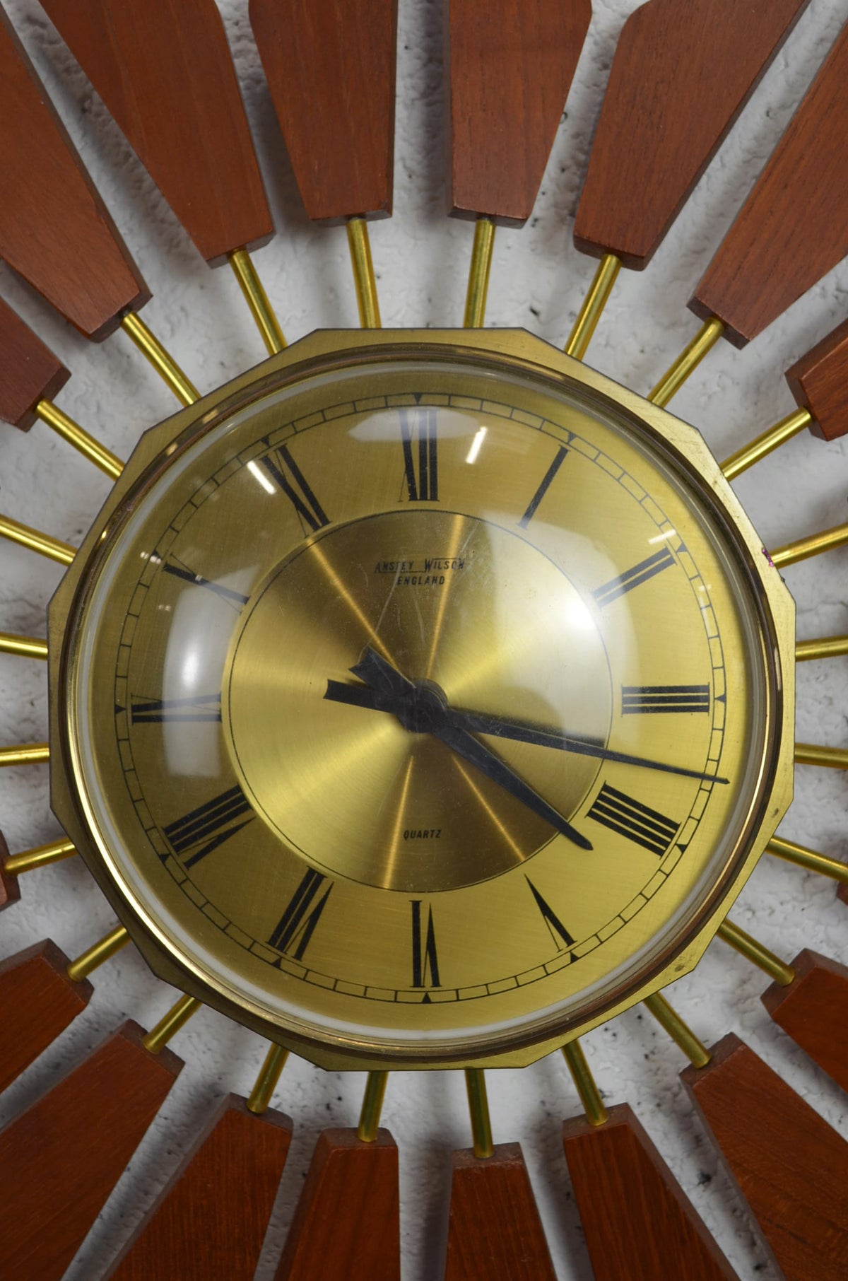 Vintage ANSTEY WILSON ENGLAND Sunburst Wall Clock