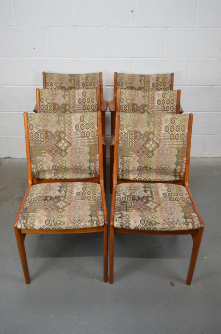 Set Of Six Danish D-Scan Dining Chairs