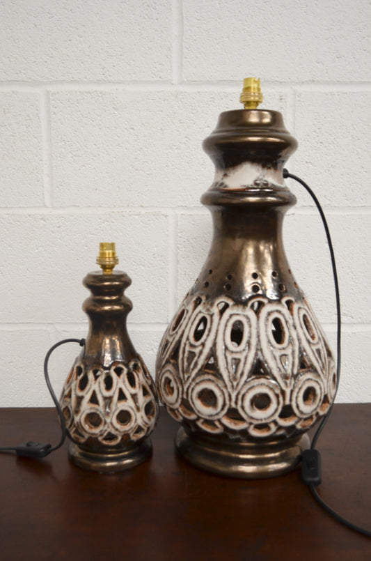 Pair Of Vintage Pottery Lamps