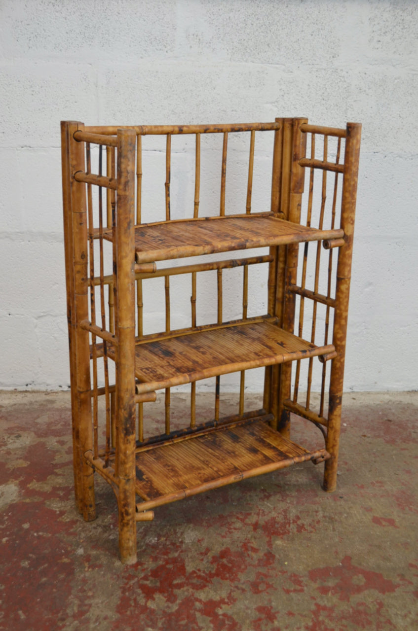 A Vintage Bamboo Folding Bookcase