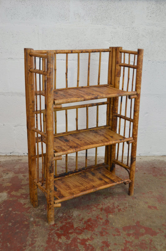 A Vintage Bamboo Folding Bookcase