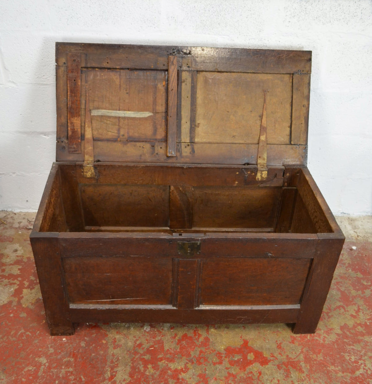 Antique 17th Century Solid Oak Coffer