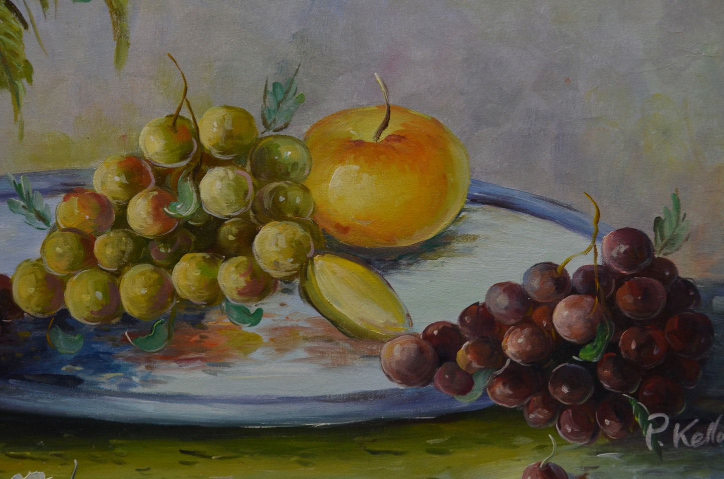 Vintage Still Life Oil On Canvas - P.Kelland