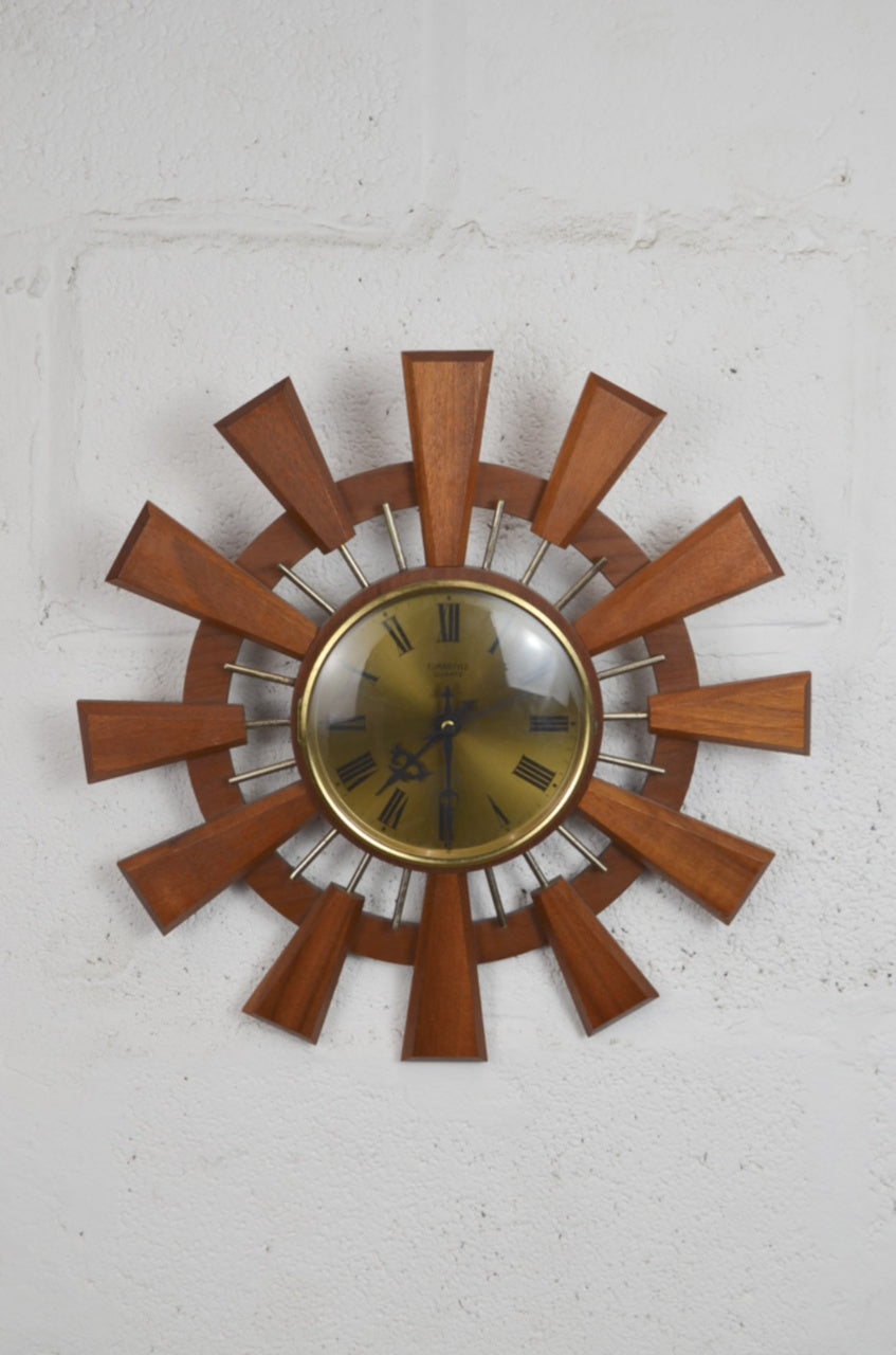 Vintage EURASTYLE Sunburst Wall Clock