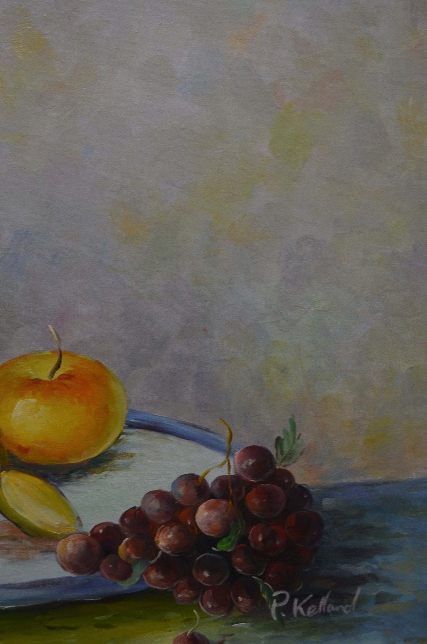 Vintage Still Life Oil On Canvas - P.Kelland