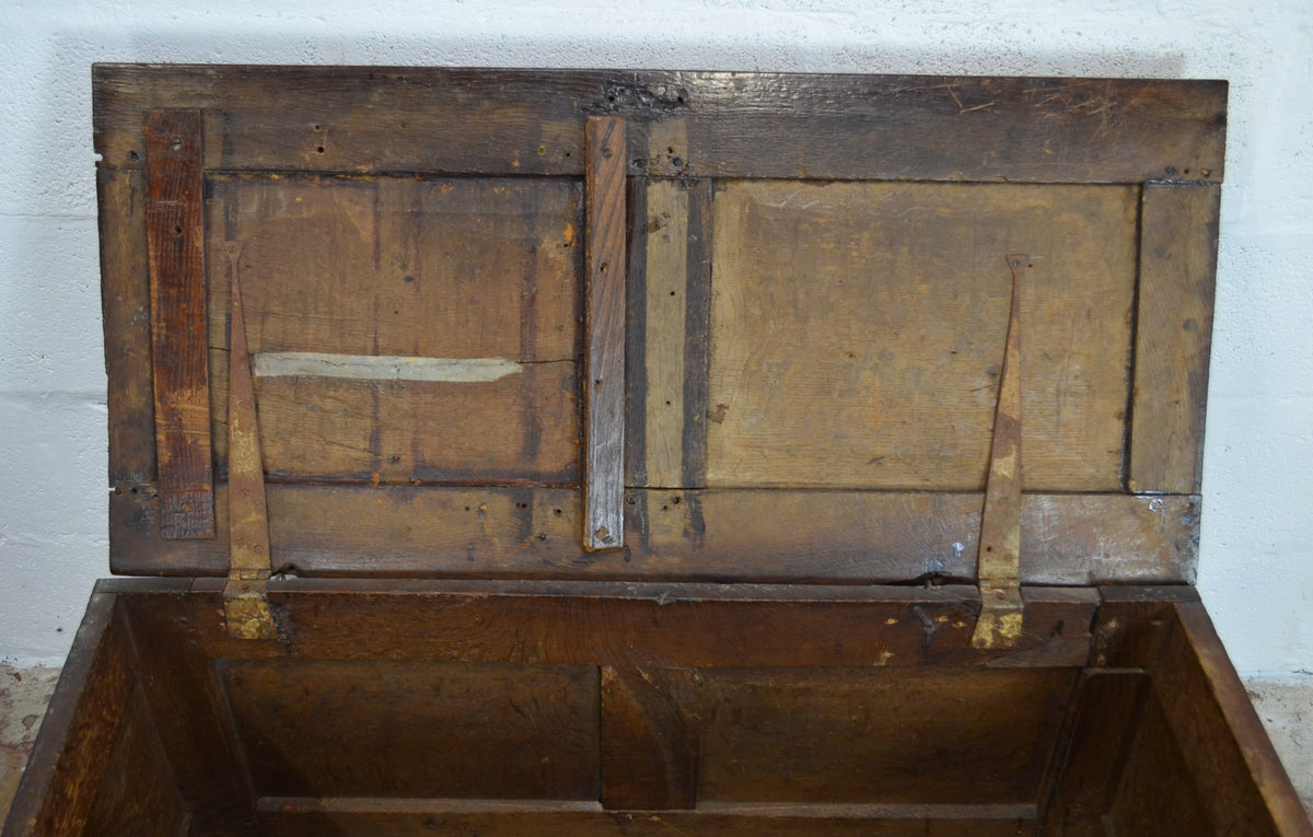 Antique 17th Century Solid Oak Coffer