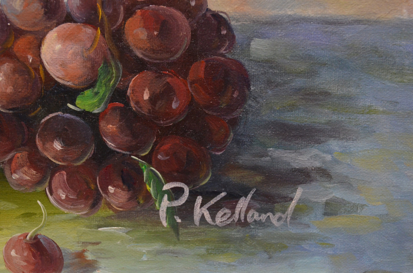 Vintage Still Life Oil On Canvas - P.Kelland