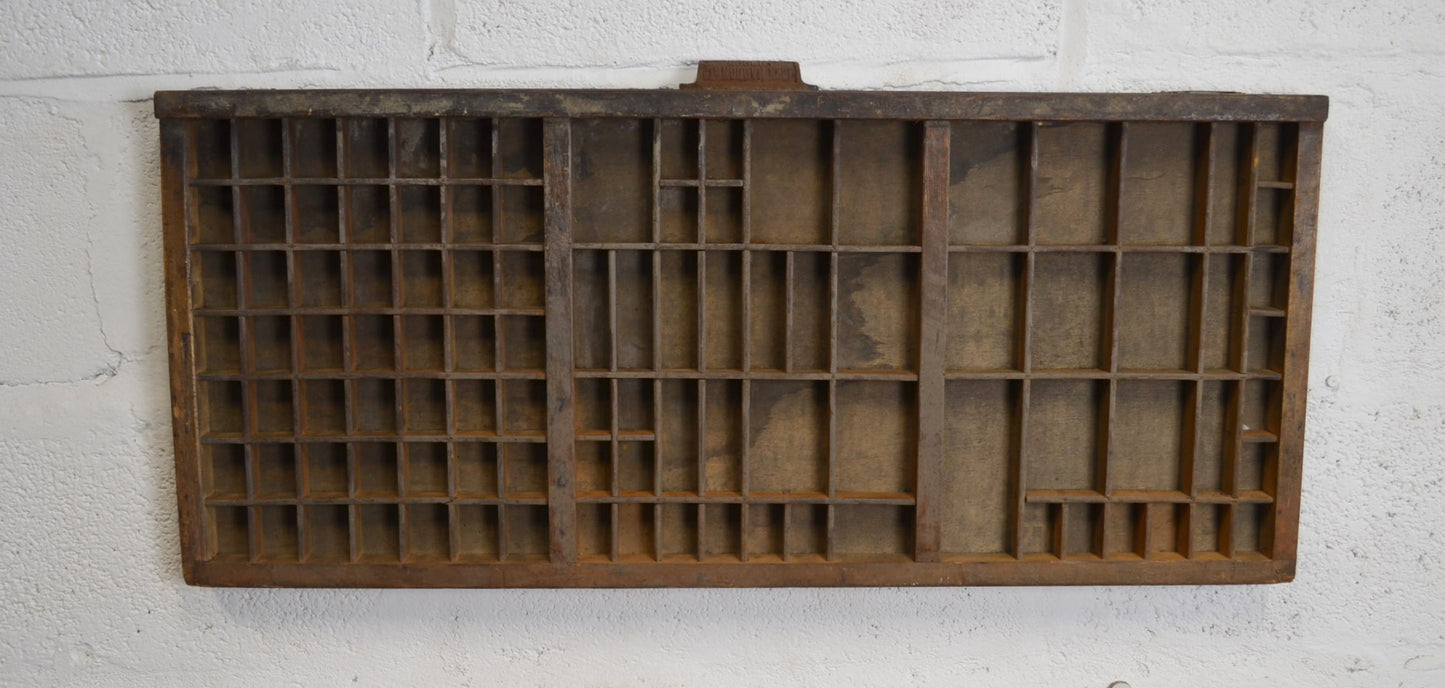 Vintage Wooden Printers Drawer/Display Shelf